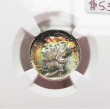 1945-S SIlver Mercury Dime Rainbow Tone NGC MS66 Certified Coin AG980 - £414.16 GBP