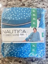 Nautica Cozy Fleece Pajamas Sleepwear Set 2 Piece Teal Dots NWT Size XL - £14.46 GBP