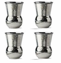 Hammered Tumbler Stainless Steel Moroccan Mughlai Drinking Glass 375ML Set Of 4 - £28.16 GBP