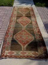 vintage Iranian hand woven wool rug 48&quot;x128&quot; - £216.48 GBP