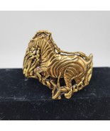 VINTAGE Handmade Golden Zebra Cuff Bracelet Mid-Century Modern Accessori... - $74.63