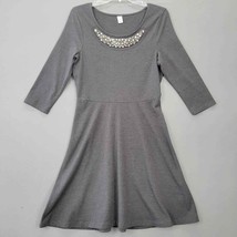 Old Navy Women Dress Midi Size S Gray Stretch Fit Flare Studded Scoop 3/... - £10.30 GBP