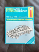 Dodge Aries and Plymouth Reliant 1981-1989 Haynes 723 Automotive Repair Manual - £11.25 GBP