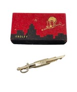 Hadley Vintage Silvertone Sword Men’s Tie Pin Clip Boxed Pirate Dueling ... - £17.37 GBP