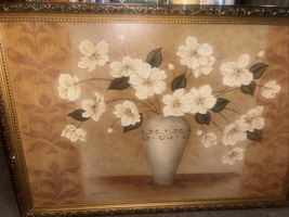 Jane Carroll white Lillies framed artwork - £81.18 GBP