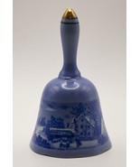 VINTAGE CURRIER AND IVES BELL FARMERS HOME WINTER BLUE PORCELAIN 5.5&quot; NU... - €17,18 EUR