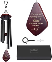 Sympathy Wind Chimes 32&quot; for Outside - Handcrafted, Memorial Wind Chimes Black - £19.28 GBP