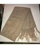 Alpaca Carmago Scarf Fringe Trim Beige Made in Peru 66X9 - €10,30 EUR