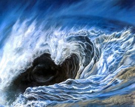 Giclee Swirl of the waves painting  r art printed on canvas - £6.82 GBP+