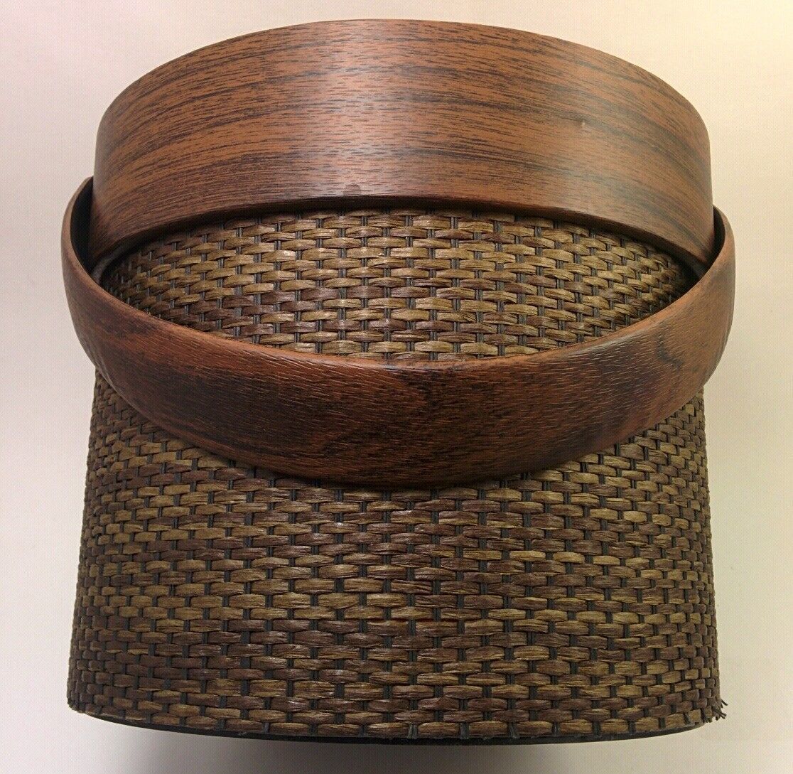 Vintage Brown Wicker Ice Bucket Elmar Manufacturing USA Ice Buckets