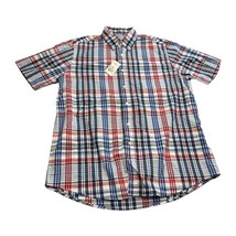 Sun River Shirt Men&#39;s Medium Multicolor Plaid Cotton Short Sleeve Button... - £19.73 GBP