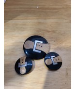 Plastic Dark Brown/Black Button with Inlaid Wood &amp; Metal Buckle 2-1&quot; &amp; 1... - $27.42 CAD