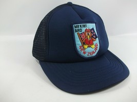 Mr Kiwi Bird New Zealand Patch Hat Vintage Blue Snapback Trucker Cap - $29.99