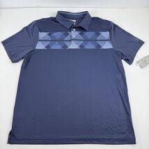 Pga Tour Men's Argyle Print Short Sleeve Golf Polo Shirt Peacoat-XL - $24.99