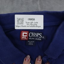Chaps Shirt Mens XL Blue Polo Stripe Ralph Lauren Wing Collar Short Slee... - £17.79 GBP