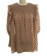 MSRP $298 Joie Light Beige Square Dot Ruffle Jamila Swing Top Size Small... - $1,052.85 MXN