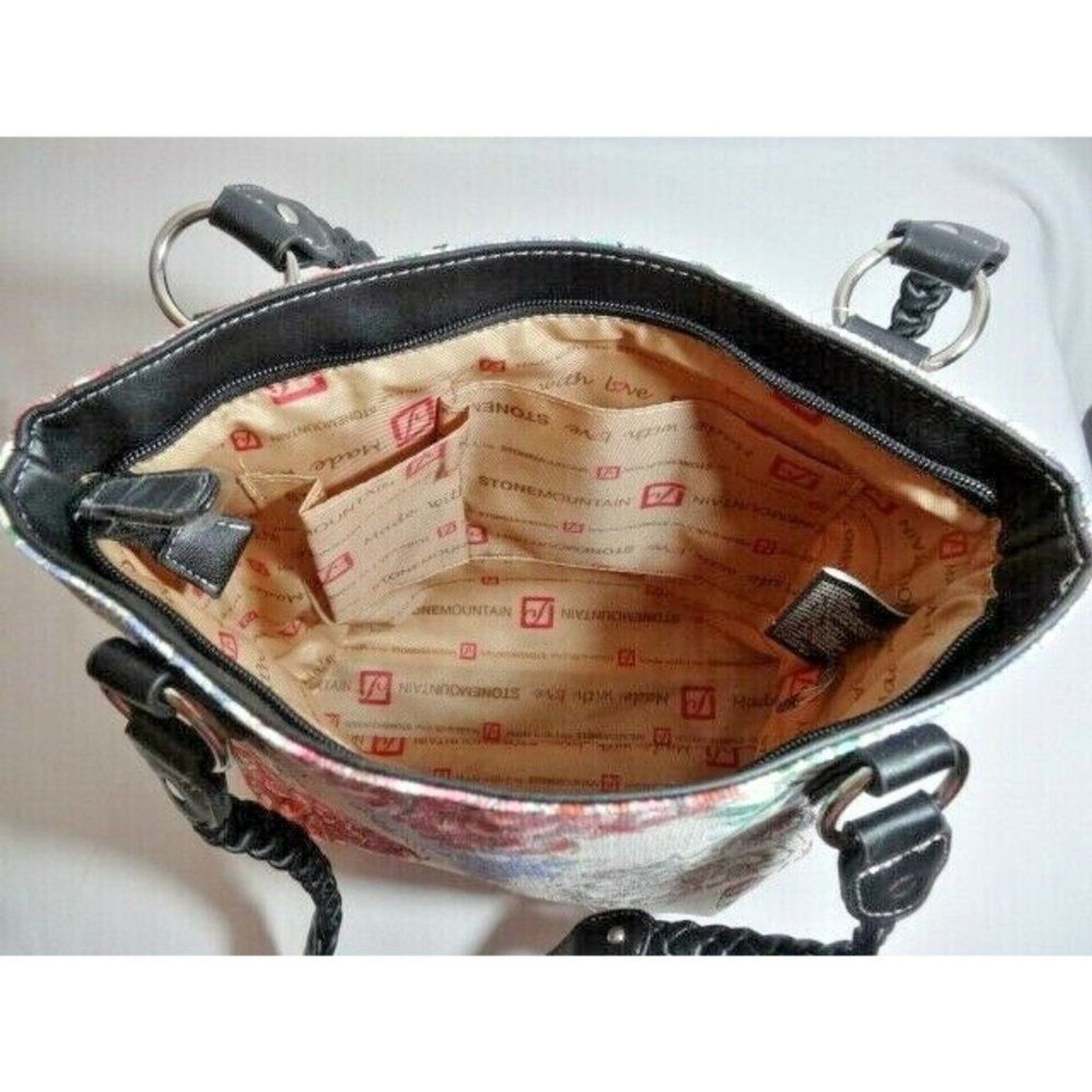 Stone Mountain USA Garden Party Zip Canvas Travel Handbag Tote Organizer Gift Item image 6