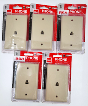 RCA TP247R Wall Phone Jack Mount Plate Kit Tan Lot Of 5  - £7.85 GBP