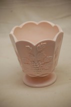 Napco Shell Pink Milk Glass Pedestal Planter Grape Vine #2250 Vintage MCM - $26.72