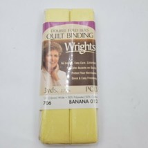 Wrights Double Fold Bias Tape Quilt Binding - Banana 3 yd 7/8&quot; PC706 - 012 -  - £3.09 GBP
