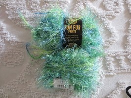 2 - 1-1/2 Oz. Lion Brand Fun Fur Prints &quot;Eyelash&quot; Polyester #207 Citrus Yarn - $3.96