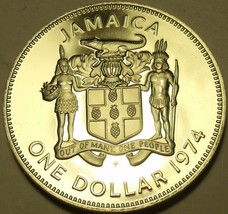 Rare Cameo Proof Jamaica 1974 Dollar~Only 22,000 Minted~Fantastic - £15.74 GBP