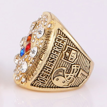 NFL Pittsburgh Steelers Super Bowl XLIII 2008 Steel Mold Men&#39;s CZ Footba... - $664.52 MXN