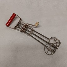 Double Bubble Egg Beater Mixer Red Wooden Handle Made in Kansas City - £19.62 GBP