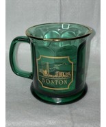 Vintage Green Glass BOSTON Mug with 22k Gold By CULVER Made In USA - £9.56 GBP