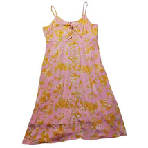 $49 nwt BP floral print sundress 1X pink+yellow tie at the bust daisy slip dress - £5.17 GBP