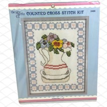 The New Berlin Co. Counted Cross Stitch Kit #2495 Pitcher with Pansies 7” x 9” - £5.90 GBP