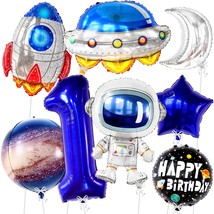 Space Balloons For 1St Birthday Decorations - Pack Of 8 | Astronaut Balloon For  - £19.76 GBP