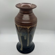 Pat Meyers Studio Pottery. 8.5” Vase. MCM Bill Campbell Look Drip Glaze - £33.66 GBP