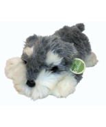 Aurora Natures Babies Schnauzer Puppy Dog Plush Grey Silver White TAG 10&quot;  - $24.95