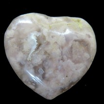 Heart Polished Small Coral Flower Agate HR41 - £9.31 GBP