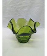 Vintage Green MCM Flower Shaped Serving Bowl Tray Dish 5&quot; X 4&quot; - $33.95 CAD