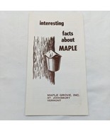 1960s Interesting Facts About Maple Maple Grove Inc Brochure - £7.40 GBP