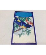 Broom Label Vintage 1930&#39;s Blue Bird Yellow Belly Litho Branch Berries 6... - £8.53 GBP