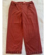 Ruby Rd. Dark Red  Cropped Pants with Embellished Hem Size 10 - $19.64 CAD