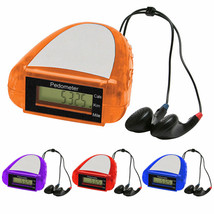 1 Pedometer Fm Radio Scanner Stereo Earbuds Battery Operated Activity Tr... - $13.99