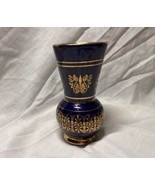 Small Bud Vase Really Hand Made in Greece 24K Gold Overlay ~ 5 1/4&quot; Tall - $12.00