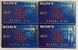 Lot of 4 SONY HiFi 90 Normal Bias Blank Audio Cassette Tape C-90HFB - New Sealed - £19.84 GBP