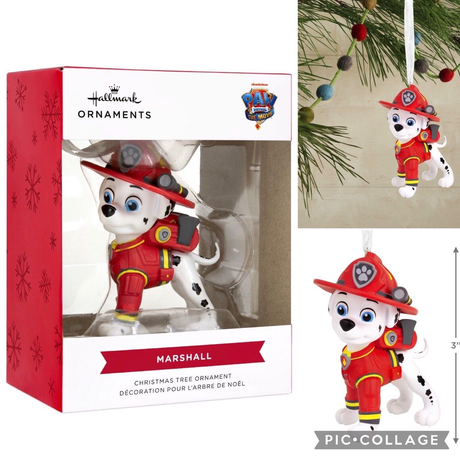 Hallmark Paw Patrol The Movie Marshall Christmas Tree Ornament Brand NEW - $15.99