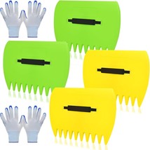 Leaf Scoops Hand Rakes 2 Pairs Leaf Scoops and Claws with 2 Pairs Gloves Lightwe - £24.14 GBP