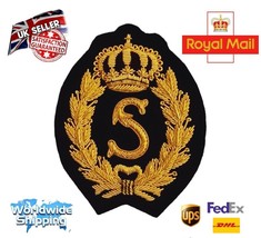Bullion Embroidered Ralph Alphabet &quot;S&quot; Red Crown Blazer &quot;Handmade&quot;Bullio... - €20,83 EUR
