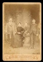 Vintage Cabinet Photo TH Kuhn Studio Wertheim Germany Family Late 1800s - £15.82 GBP