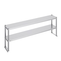 VEVOR Double Overshelf, Double Tier Stainless Steel Overshelf, 12 x 72 I... - $137.60