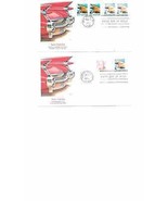 2 FDC USA 1995 AUTO TAIL FIN FLAUNTED CARS IN THE &#39;50s EXTREME STREAMLIN... - £7.78 GBP