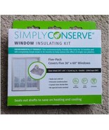 Simply Conserve Window Insulating Kit Indoor Seal film 5-Pack 36&quot;x60&quot; WK... - $233.17 MXN