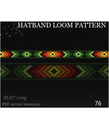 Hatband Loom Pattern No.76 - Black variant Loom Stitch Pattern - Band co... - $5.81 CAD